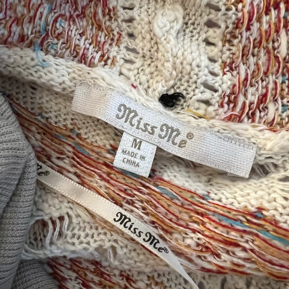 Miss me open front cardigan with fringe  medium boho aztec - Picture 4 of 4